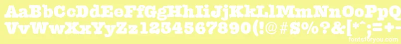 TypewriterserialHeavyRegular Font – White Fonts on Yellow Background