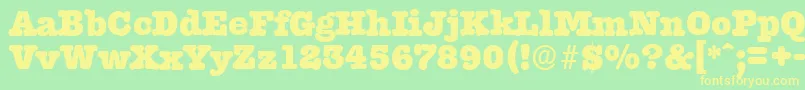 TypewriterserialHeavyRegular Font – Yellow Fonts on Green Background