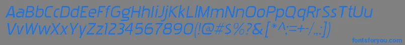フォントPakenhamxprgItalic – 灰色の背景に青い文字