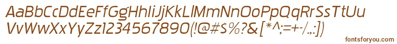PakenhamxprgItalic Font – Brown Fonts on White Background