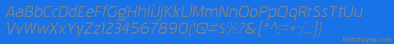 フォントPakenhamxprgItalic – 青い背景に灰色の文字