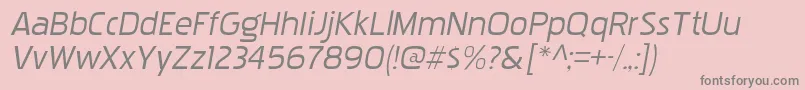 PakenhamxprgItalic-Schriftart – Graue Schriften auf rosa Hintergrund