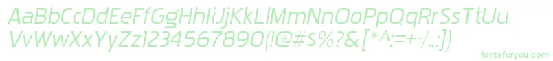 フォントPakenhamxprgItalic – 白い背景に緑のフォント