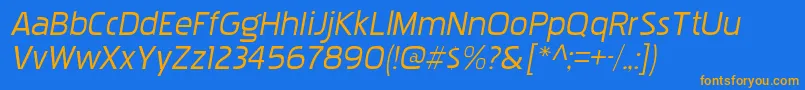 More about PakenhamxprgItalic Font PakenhamxprgItalic Font – Orange Fonts on Blue Background