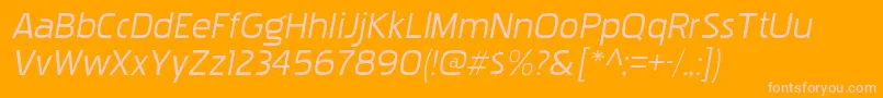 PakenhamxprgItalic-Schriftart – Rosa Schriften auf orangefarbenem Hintergrund