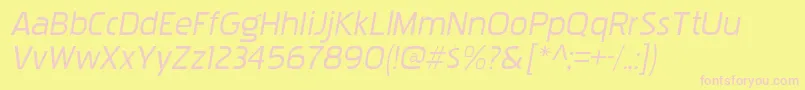 フォントPakenhamxprgItalic – ピンクのフォント、黄色の背景