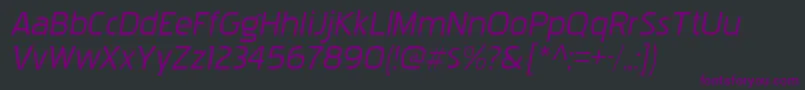 PakenhamxprgItalic-Schriftart – Violette Schriften auf schwarzem Hintergrund