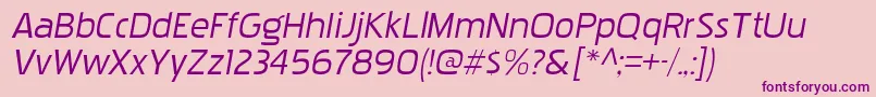 フォントPakenhamxprgItalic – ピンクの背景に紫のフォント
