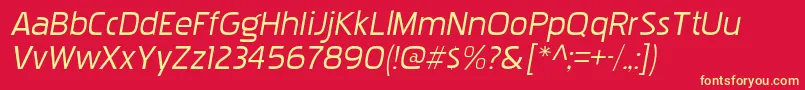 フォントPakenhamxprgItalic – 黄色の文字、赤い背景