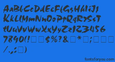 Olivia font – Black Fonts On Blue Background