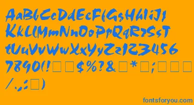 Olivia font – Blue Fonts On Orange Background