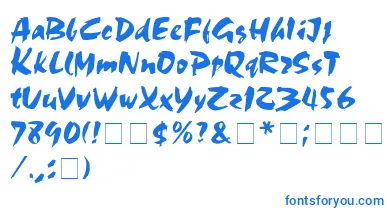 Olivia font – Blue Fonts On White Background