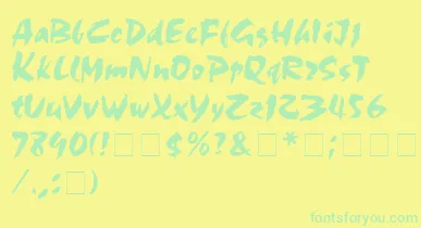 Olivia font – Green Fonts On Yellow Background