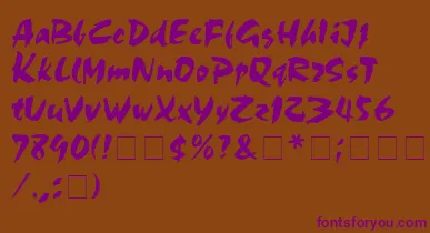 Olivia font – Purple Fonts On Brown Background