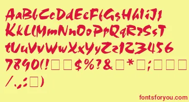 Olivia font – Red Fonts On Yellow Background
