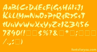 Olivia font – Yellow Fonts On an Orange Background