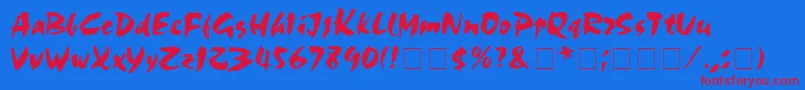 Olivia Font – Red Fonts on Blue Background