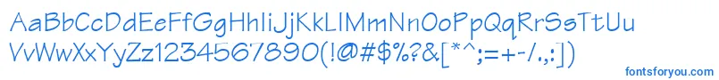 Technical Font – Blue Fonts on White Background