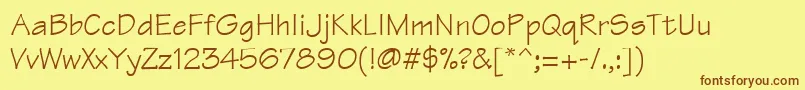 Technical Font – Brown Fonts on Yellow Background