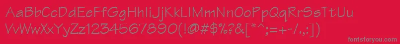 Technical Font – Gray Fonts on Red Background
