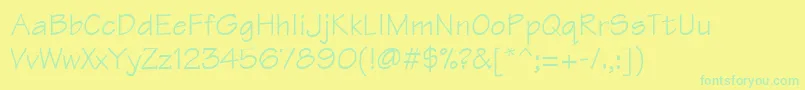 Weitere Informationen zur Technical-Schriftart Technical-Schriftart – Grüne Schriften auf gelbem Hintergrund