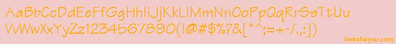 Technical Font – Orange Fonts on Pink Background