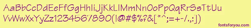 Technical Font – Purple Fonts on Yellow Background