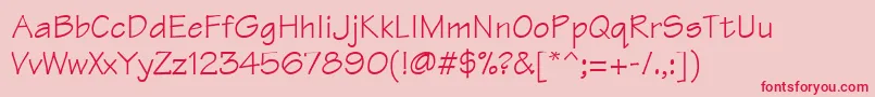Technical Font – Red Fonts on Pink Background