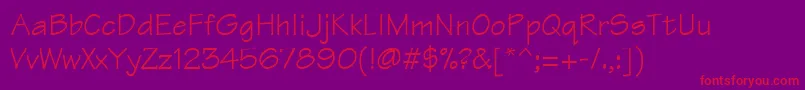 Technical Font – Red Fonts on Purple Background