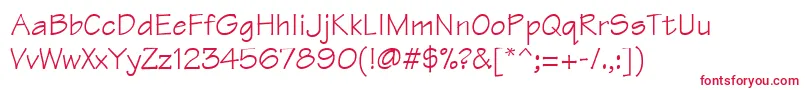 Technical Font – Red Fonts on White Background