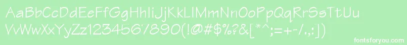 Technical Font – White Fonts on Green Background