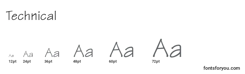 Technical Font Sizes