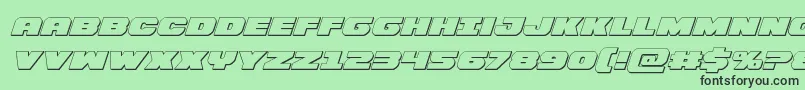 Bummer3Dital-fontti – mustat fontit vihreällä taustalla