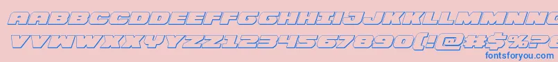 Bummer3Dital-Schriftart – Blaue Schriften auf rosa Hintergrund