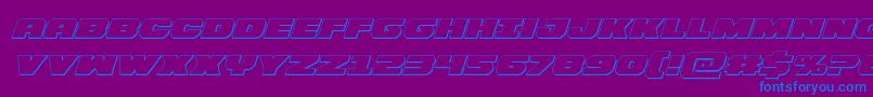 フォントBummer3Dital – 紫色の背景に青い文字