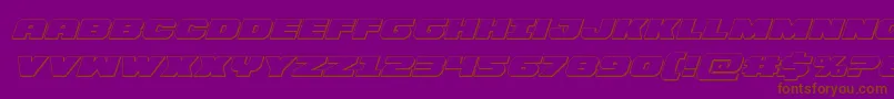 フォントBummer3Dital – 紫色の背景に茶色のフォント