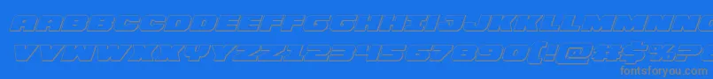 Bummer3Dital-fontti – harmaat kirjasimet sinisellä taustalla