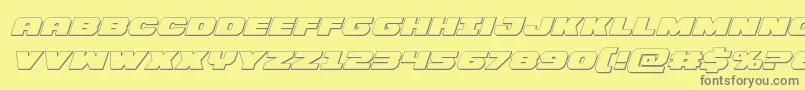 Bummer3Dital-fontti – harmaat kirjasimet keltaisella taustalla