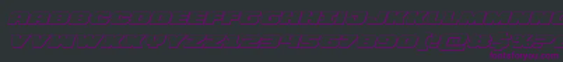 Bummer3Dital-fontti – violetit fontit mustalla taustalla