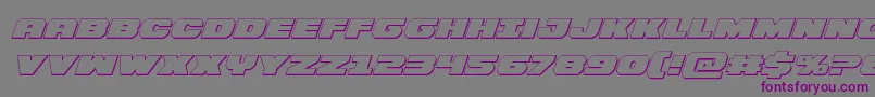 Bummer3Dital-fontti – violetit fontit harmaalla taustalla