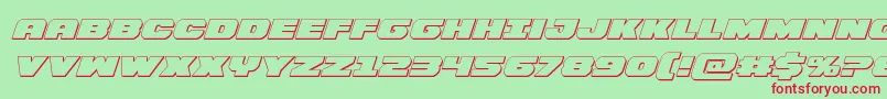 Bummer3Dital-fontti – punaiset fontit vihreällä taustalla