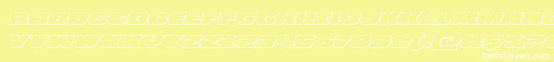 Шрифт Bummer3Dital – белые шрифты на жёлтом фоне