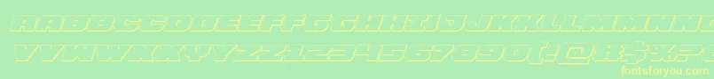 Czcionka Bummer3Dital – żółte czcionki na zielonym tle