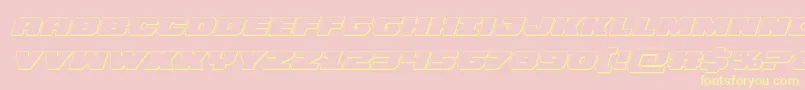 Bummer3Dital-Schriftart – Gelbe Schriften auf rosa Hintergrund