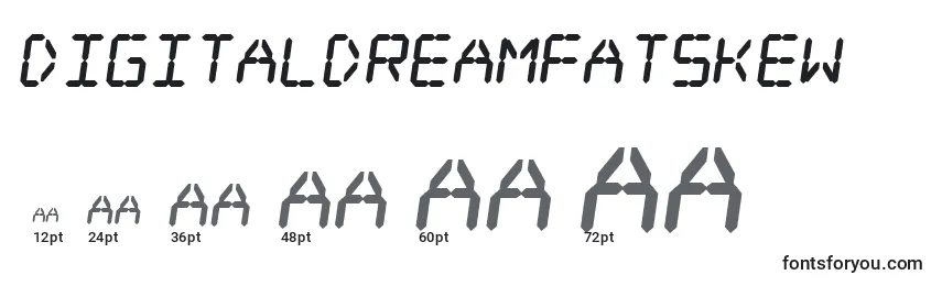 Размеры шрифта Digitaldreamfatskew