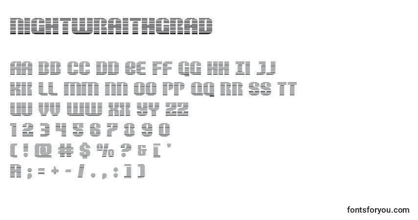 Schriftart Nightwraithgrad – Alphabet, Zahlen, spezielle Symbole