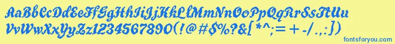 Truegritgtt Font – Blue Fonts on Yellow Background