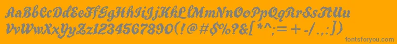 Truegritgtt-Schriftart – Graue Schriften auf orangefarbenem Hintergrund