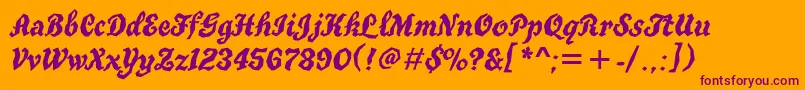 Truegritgtt Font – Purple Fonts on Orange Background