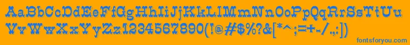 Шрифт K22Eclair – синие шрифты на оранжевом фоне